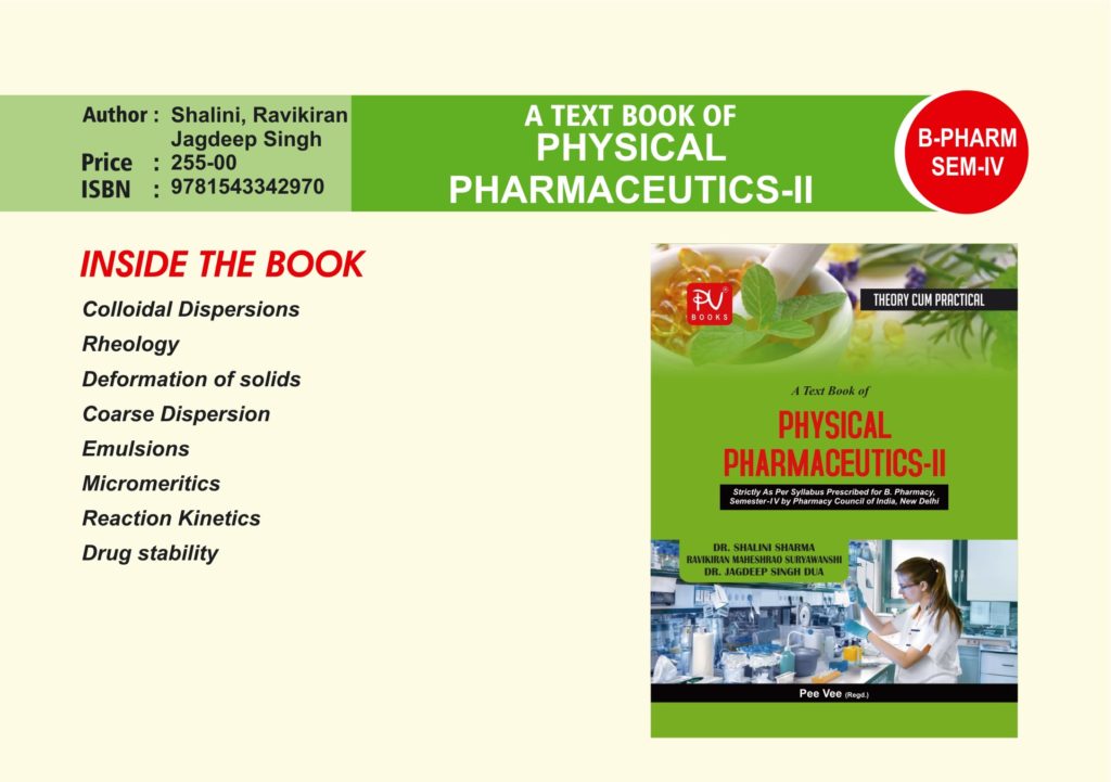 PHYSICAL PHARMACEUTICS II (SEM IV) B.PHARM - Medical & Nursing Books ...