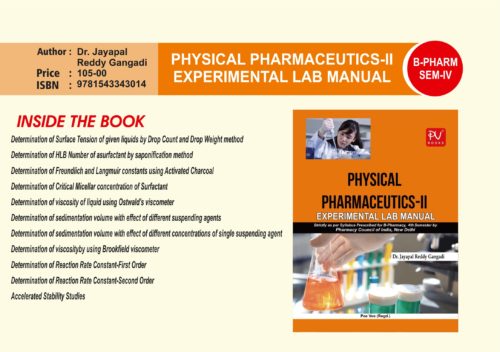 EXPERIMENTAL PHYSICAL PHARMACEUTICS II (SEM IV) B.PHARM